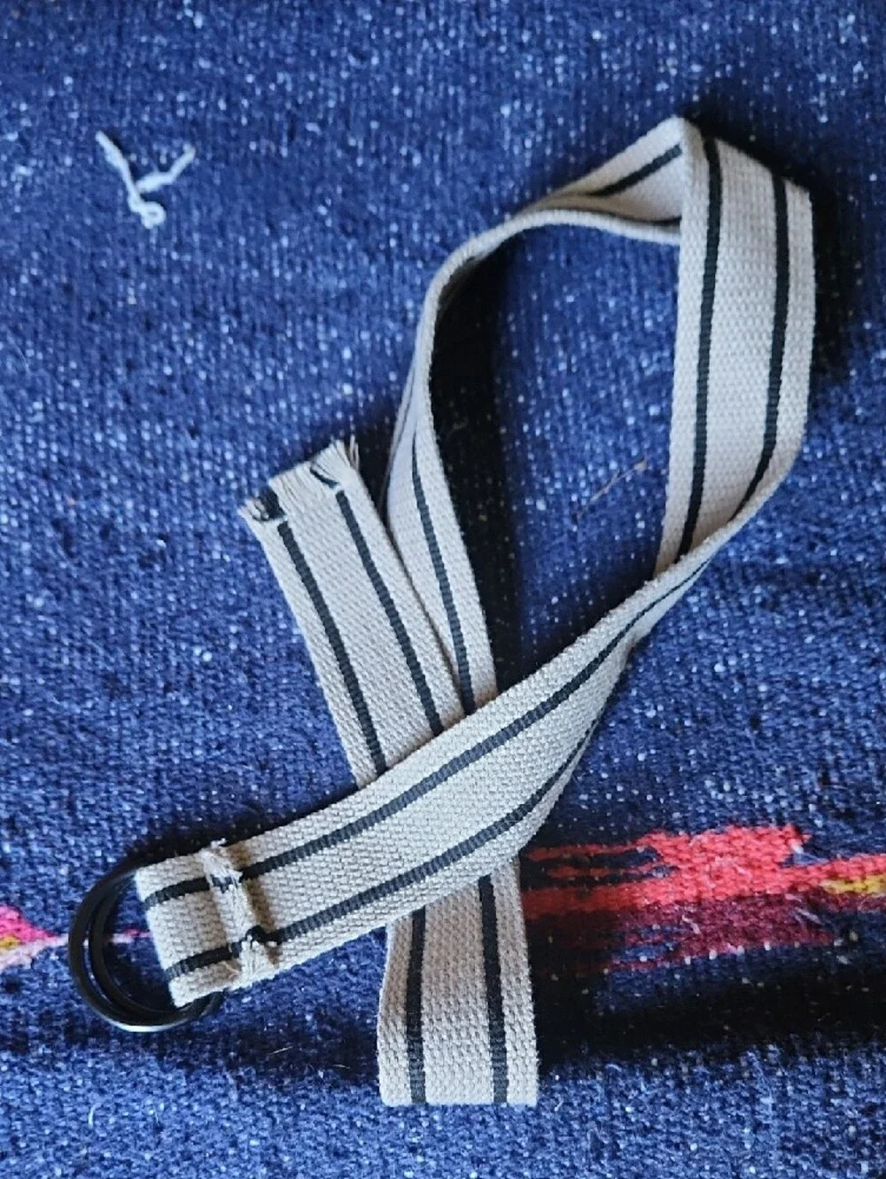Beige Belt‎ with Black Pinstripes - Adjustable Kids Belt. 34 Inches
